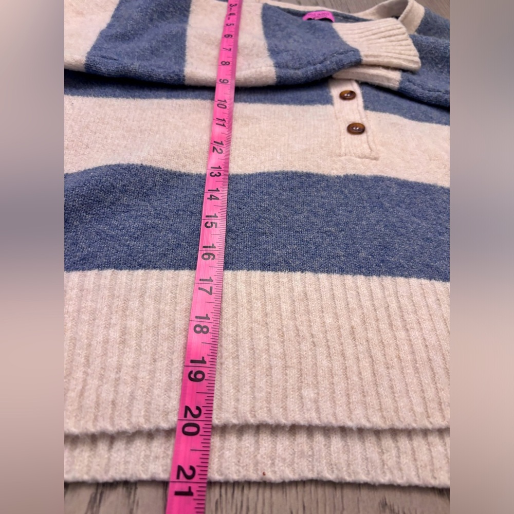 Mi Ami For Francesca’s Blue & Cream Cropped Sweater Size M - Picture 5 of 6